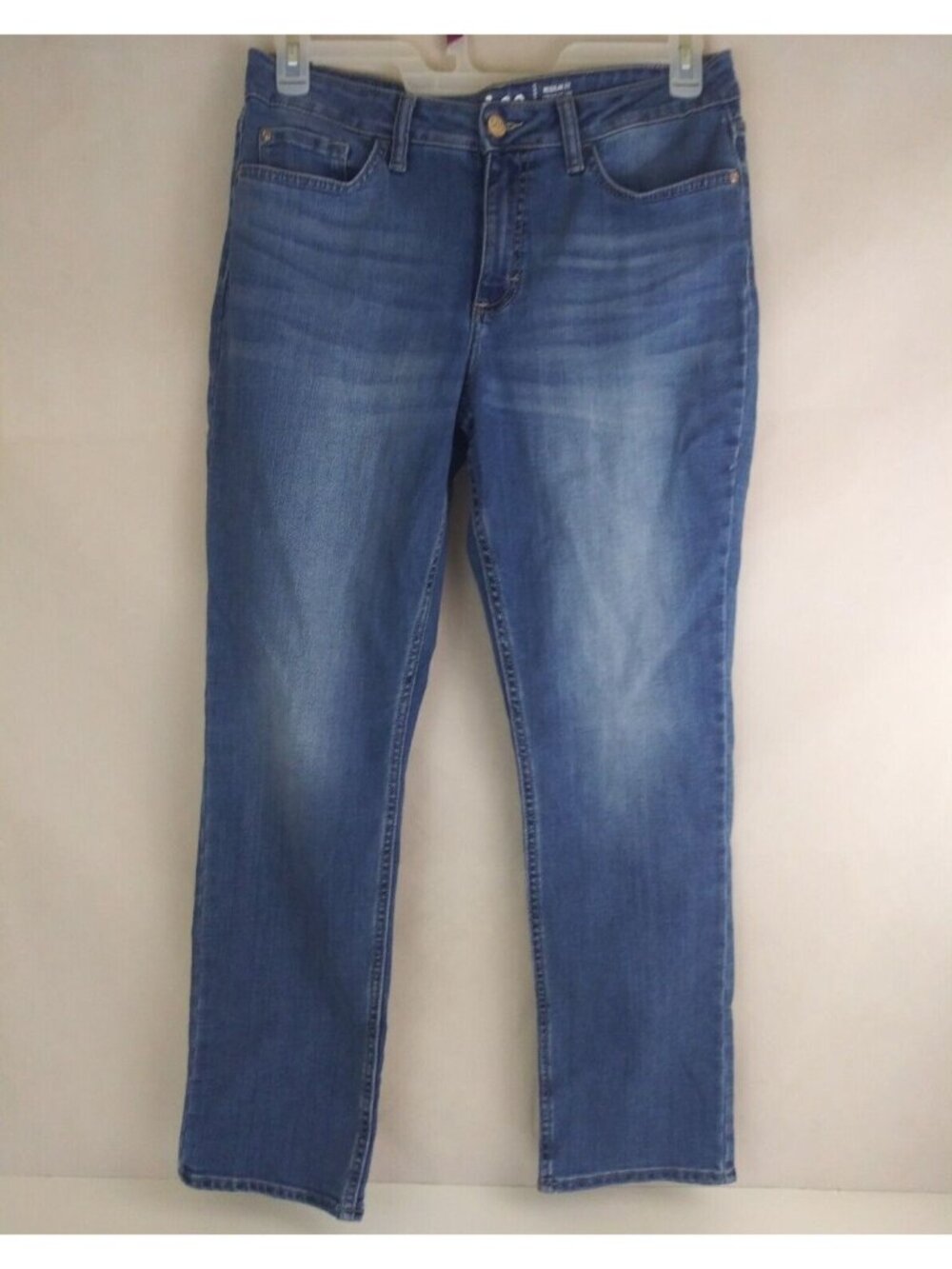 Lee Regular Fit Straight Leg Distressed Whiskered Women's Jeans Size 10M